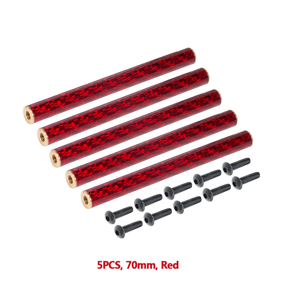 5PCS Coloured Carbon Fibre Braces 67mm 70mm 75mm 78mm for 1/10 RC Crawler Comp Builds SCX10 PRO Gspeed V4 UGRC LCG Chassis DIY Red 70mm
