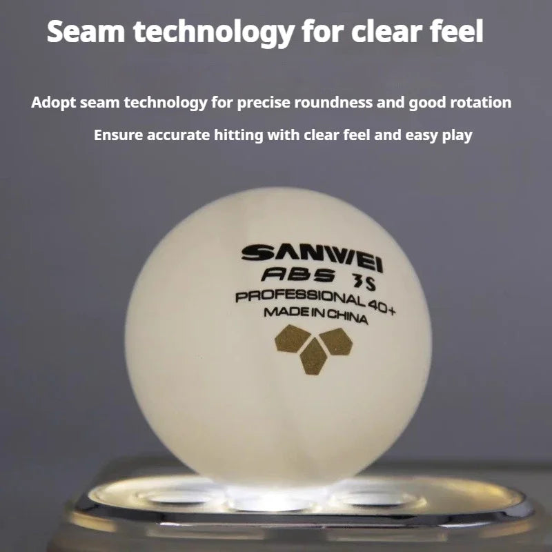 SANWEI 3 Star 40+ Table Tennis Balls with Seam ABS New Material Professional Ping Pong Ball For Training Competiton Table…