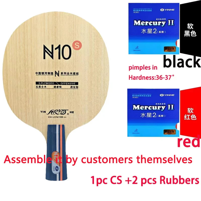 Yinhe Table Tennis Blade For Beginners DIY N10s Offensive 5 Wood Training Ping Pong Racket Blade With Table Tennis Rubber…