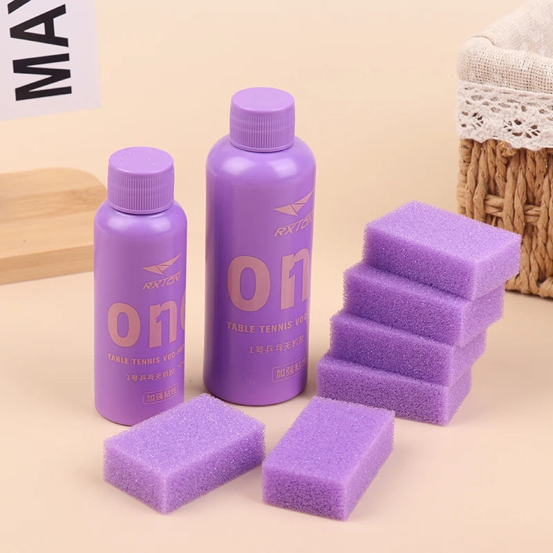 50/100ml Professional Inorganic Glue Adhesive Table Tennis Racket Ping Pong Bat Rubber High Adhesion With Sponge Wipe - 50ml