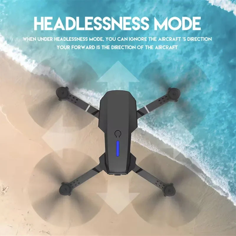 E88 NEW Professional Wide Angle RC Dron HD 4K Camera Mode Foldable Helicopter Aircraft Quadcopter Drone Kid Gift Toys - GreatEagleInc