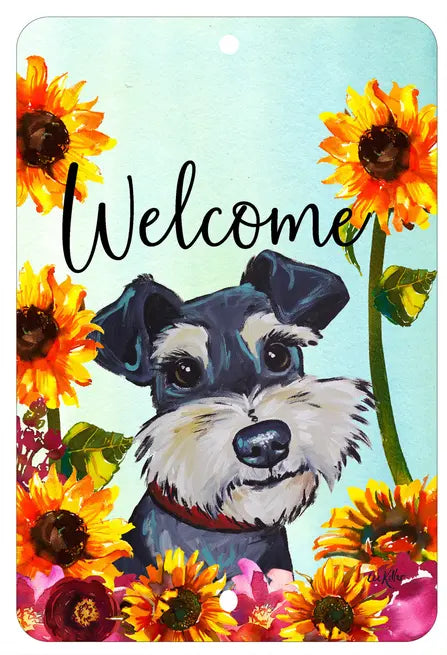 Schanuzer Uncropped - HHS Welcome Indoor/Outdoor Aluminum Sign Best of Breed
