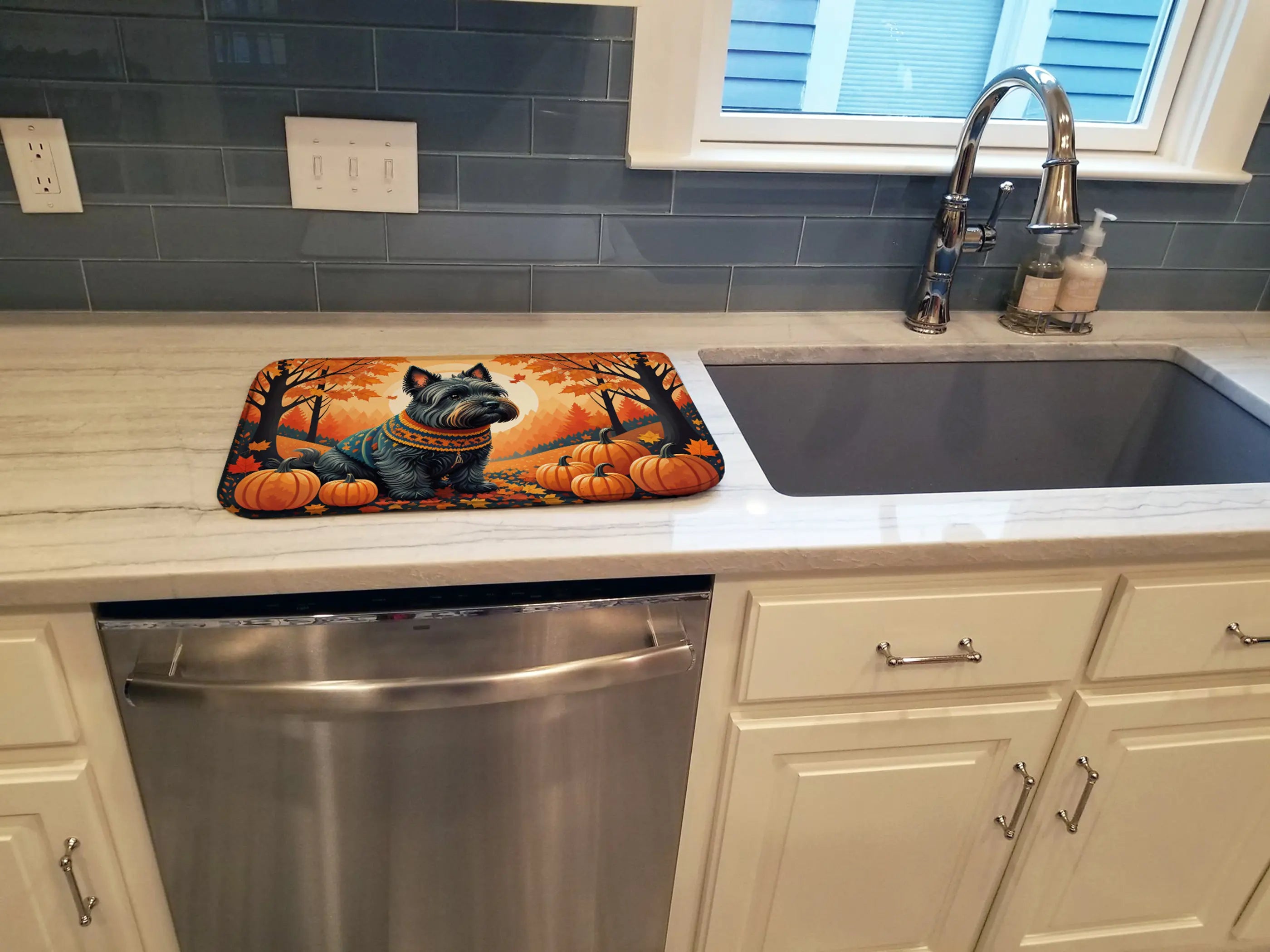 Scottish Terrier Fall Dish Drying Mat Caroline's Treasures