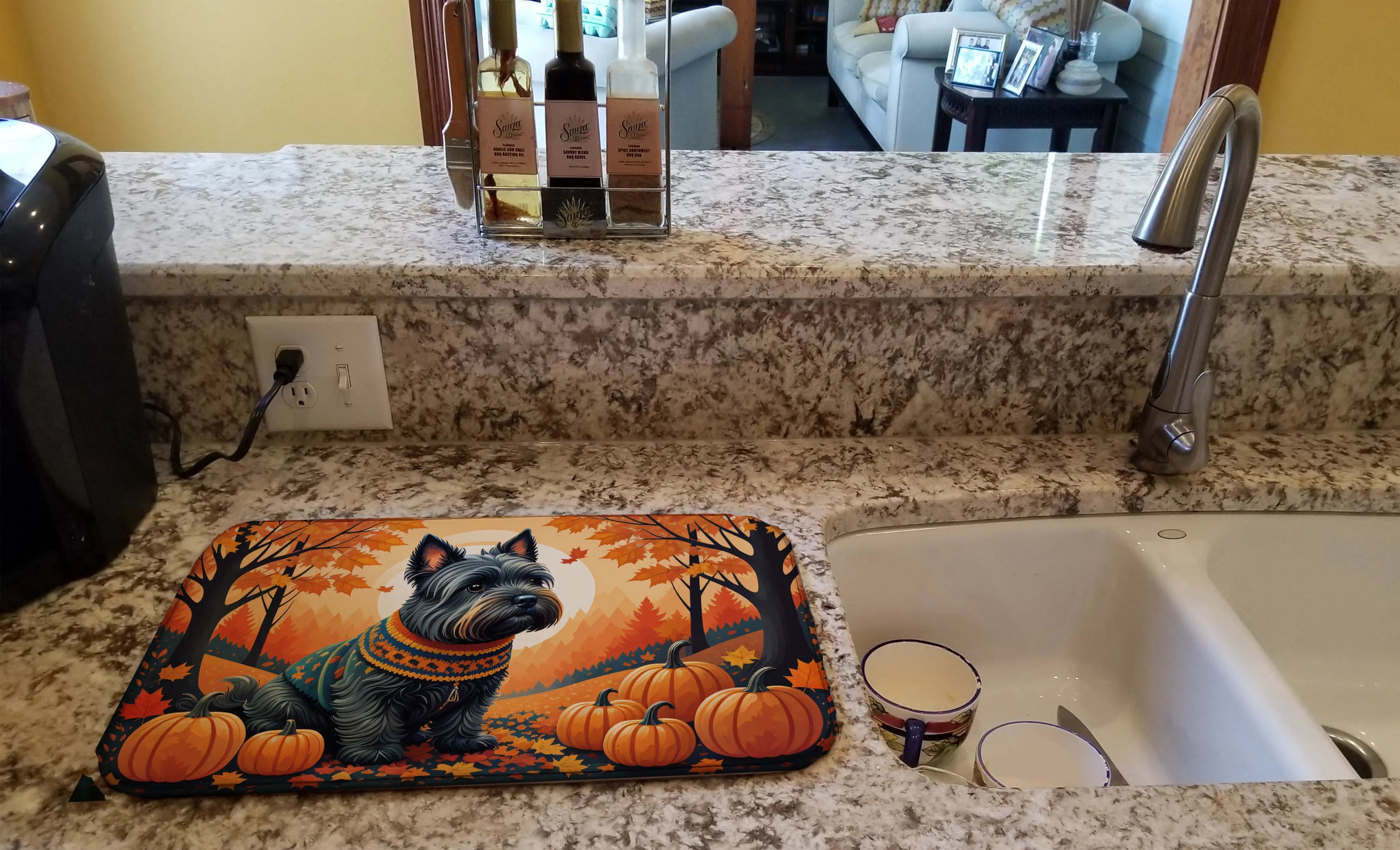Scottish Terrier Fall Dish Drying Mat Caroline's Treasures
