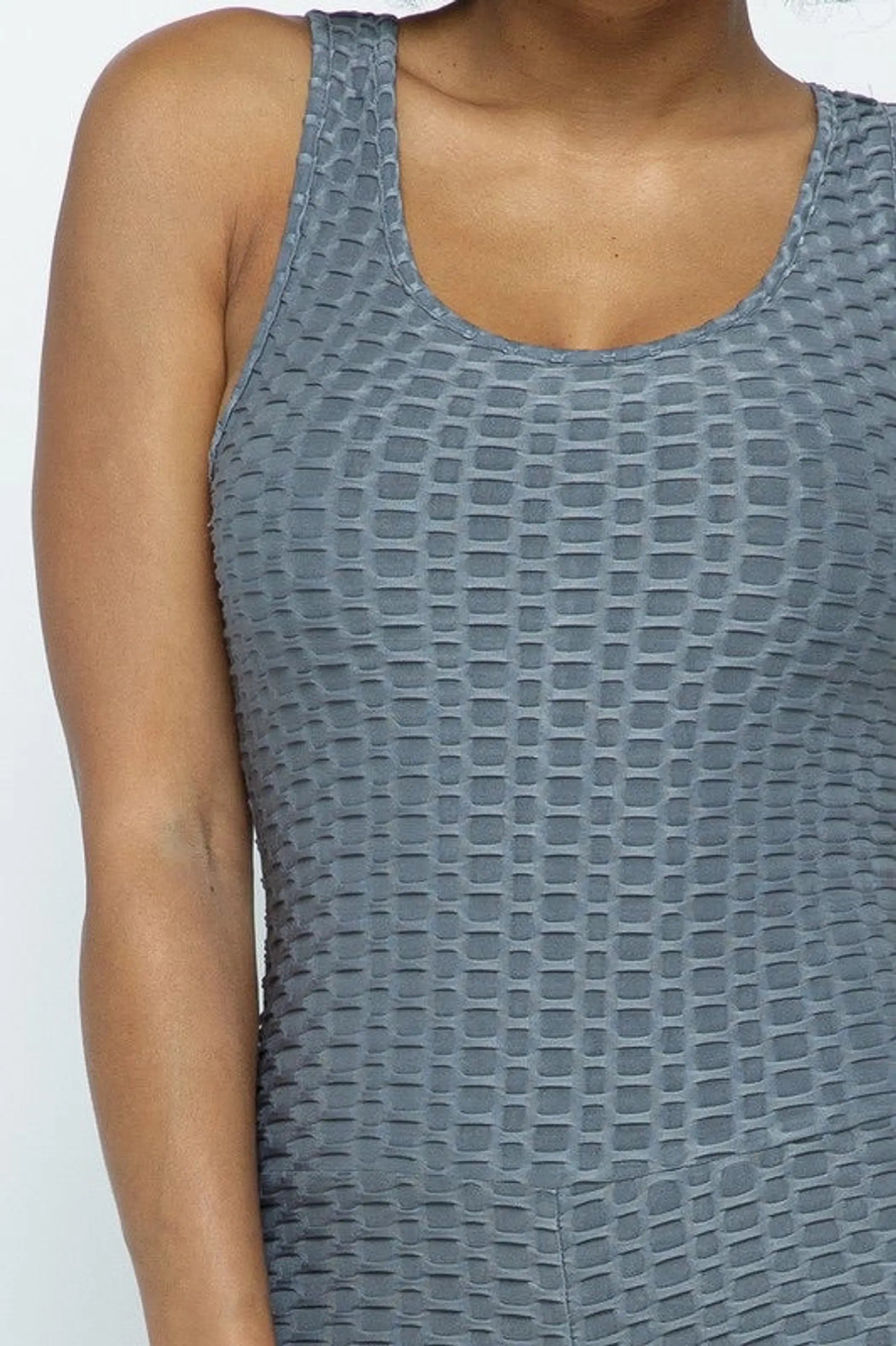 Scrunch Butt Lifting Anti Cellulite Honeycomb Textured Jumpsuit SurelyMine
