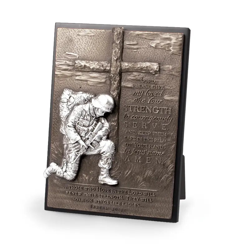 SculpturePlaque Moments Of Faith Soldier Dicksons Inc