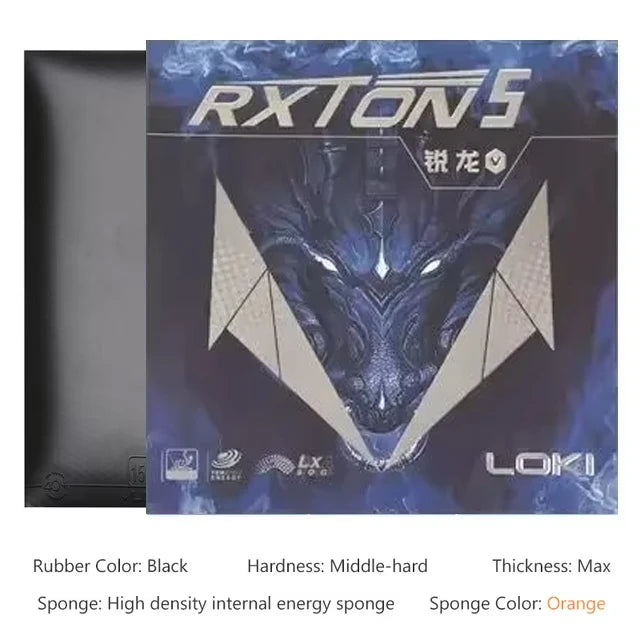 LOKI RXTON 1 3 5 7 Table Tennis Rubber Sticky Ping Pong Rubber Topsheet with Pre-Tuned Elastic Sponge Loki Rubber paletas…