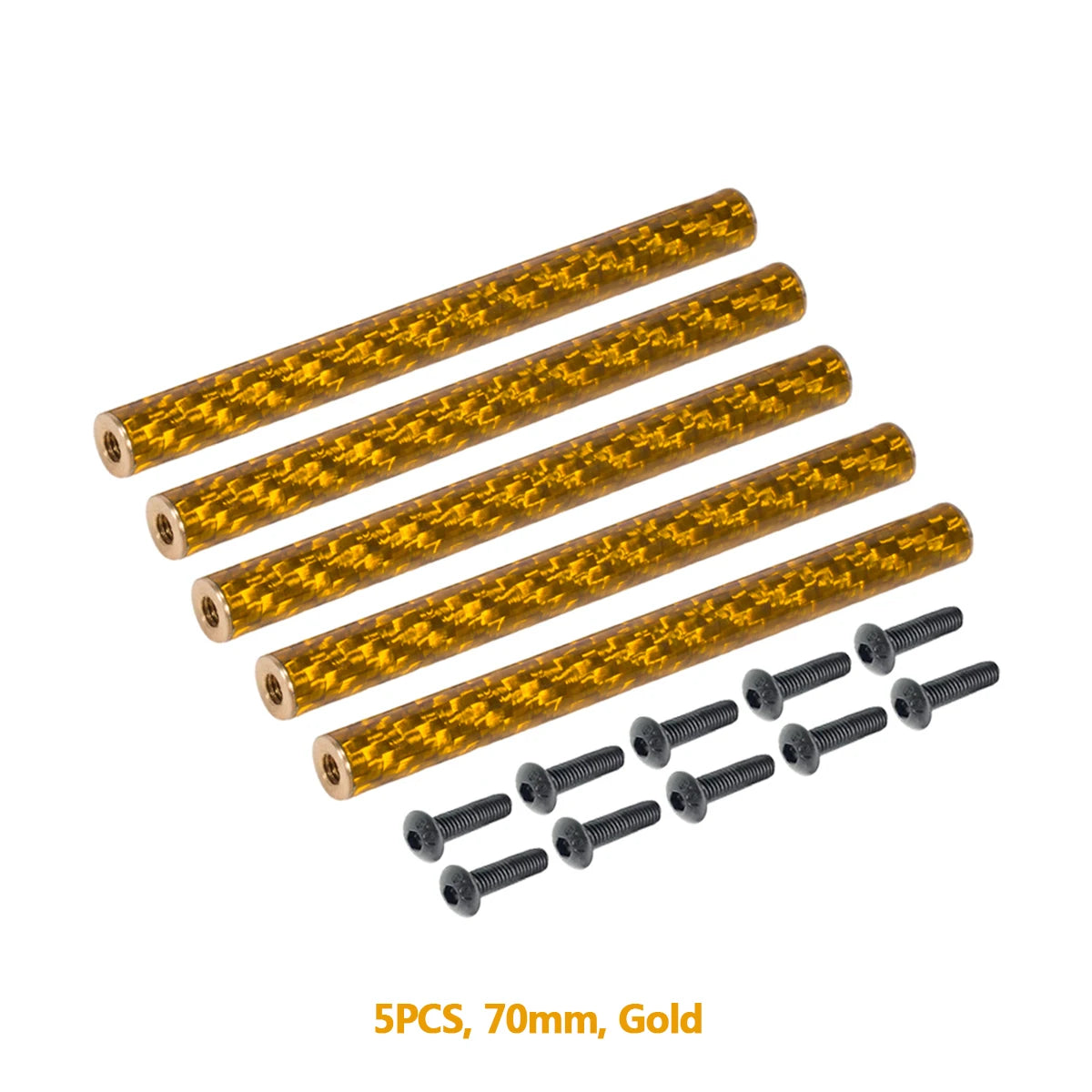5PCS Coloured Carbon Fibre Braces 67mm 70mm 75mm 78mm for 1/10 RC Crawler Comp Builds SCX10 PRO Gspeed V4 UGRC LCG Chassis DIY Gold 70mm