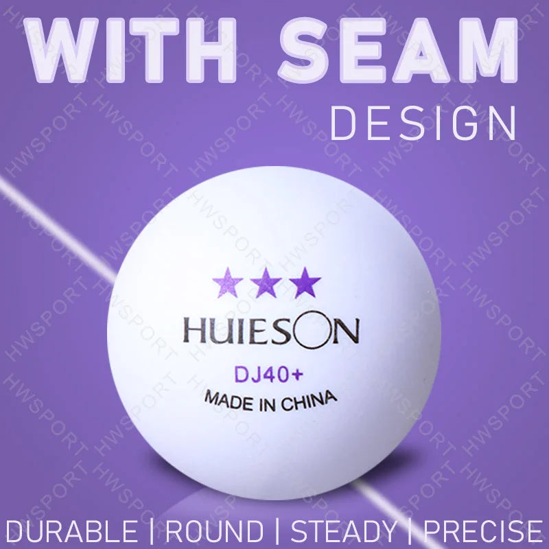 HUIESON 50/100 Pack Table Tennis Balls 3 Stars DJ40+ Ping Pong Balls With Seam Round Bullet ABS New Material Balls for…