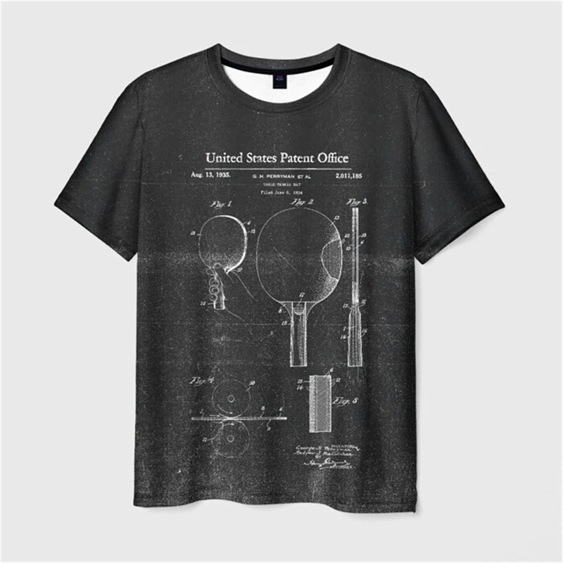 Table Tennis Full 3D Print T-shirt Men Cartoon Graphic Leisure Short Sleeve T Shirts Funny Children Size Ping Pong Sport…