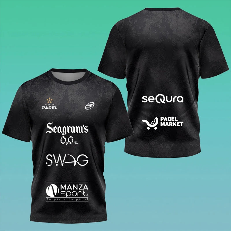 New Men's T-shirt Summer Fashion Tennis Print Short-sleeved Badminton Table Tennis Quick-drying Short-sleeved Men's…