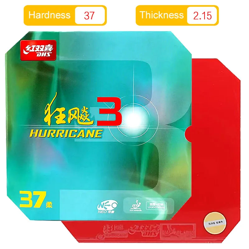 DHS Neo Hurricane 3 Table Tennis Rubber Original Sticky Ping Pong Rubber Sheet Classic Chinese Tacky Topsheet for Spin…