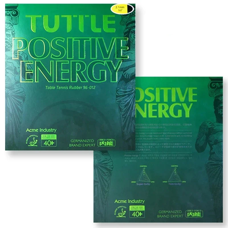 TUTTLE Positive Energy Pimples-in Table Tennis Rubber Sheet Sticky ITTF Approved Ping Pong Racket Rubber Loop Arc Fast Attack