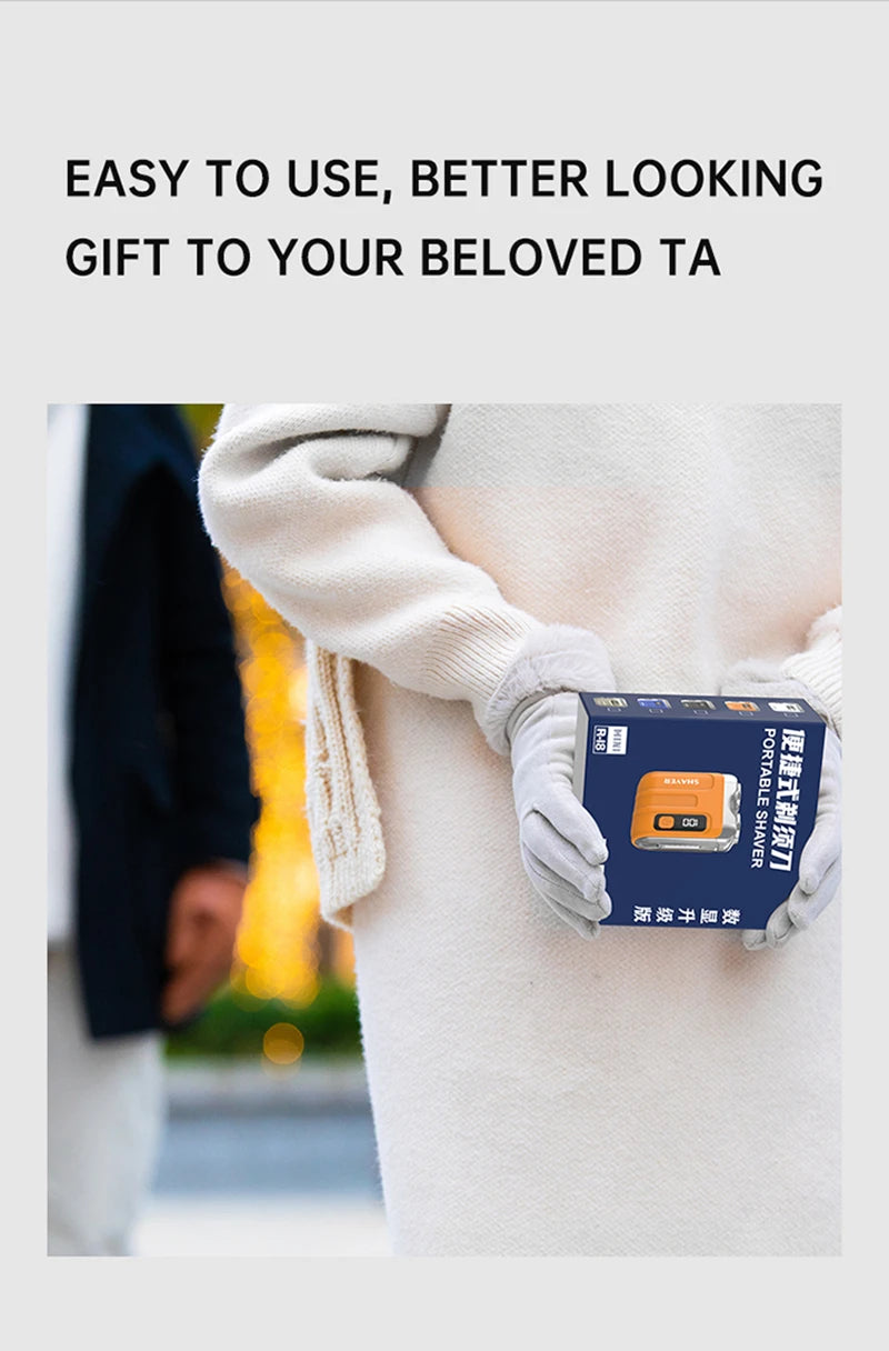 Electric Smart Shaver Household Car Shaver Digital Display Mini Dual Blade Rechargeable Shaver Powerful Men's Gift Shaver