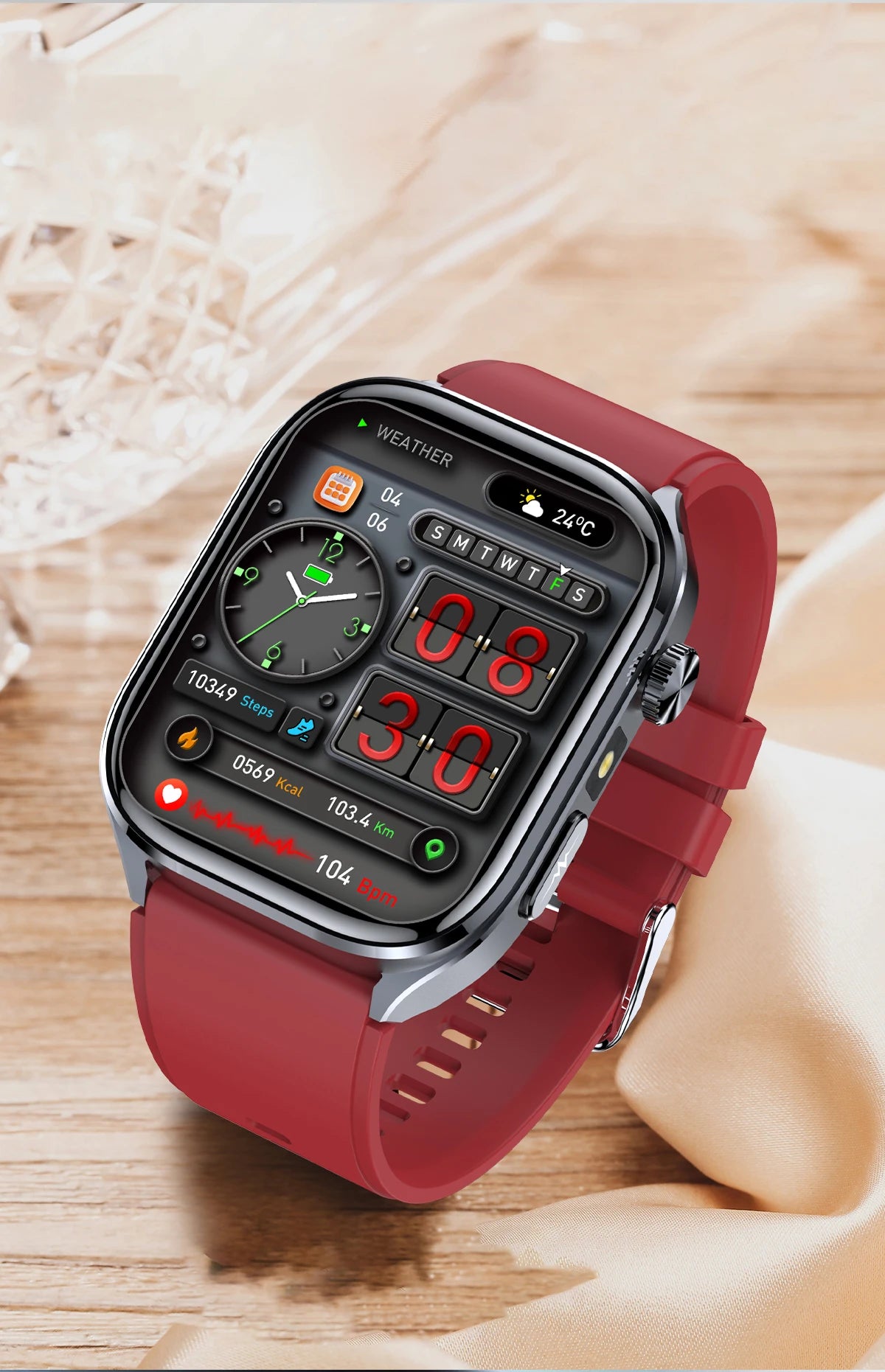 New Accurate Blood Pressure Smart Watch Uric Acid ECG+PPG Blood Oxygen Body Analysis Body Fat LED Flashlight smart watches 2025