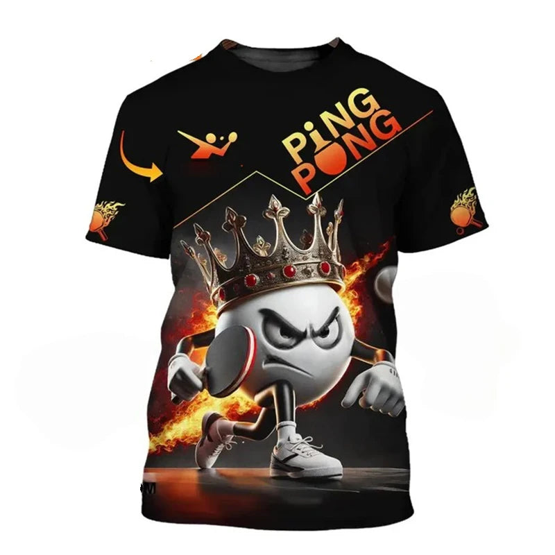 Table Tennis Train Uniform T-shirt Men Women Funny 3D Print Short Sleeve T Shirts Ping-pong Hobby Sport Round Neck Fashion…