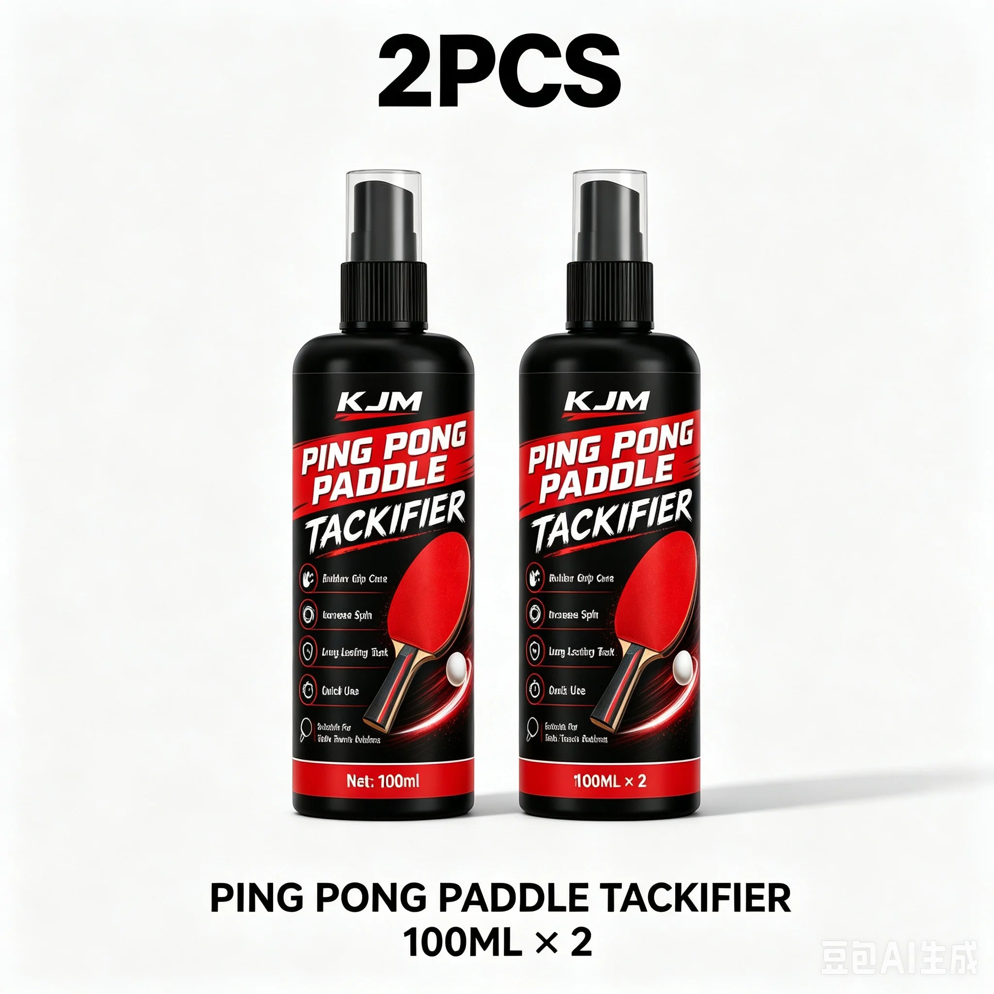 KJM Table Tennis Racket Tackifier Spray Ping Pong Paddle Rubber Grip Enhancer Quick Dry Spin Boost Restoring Tack Care…