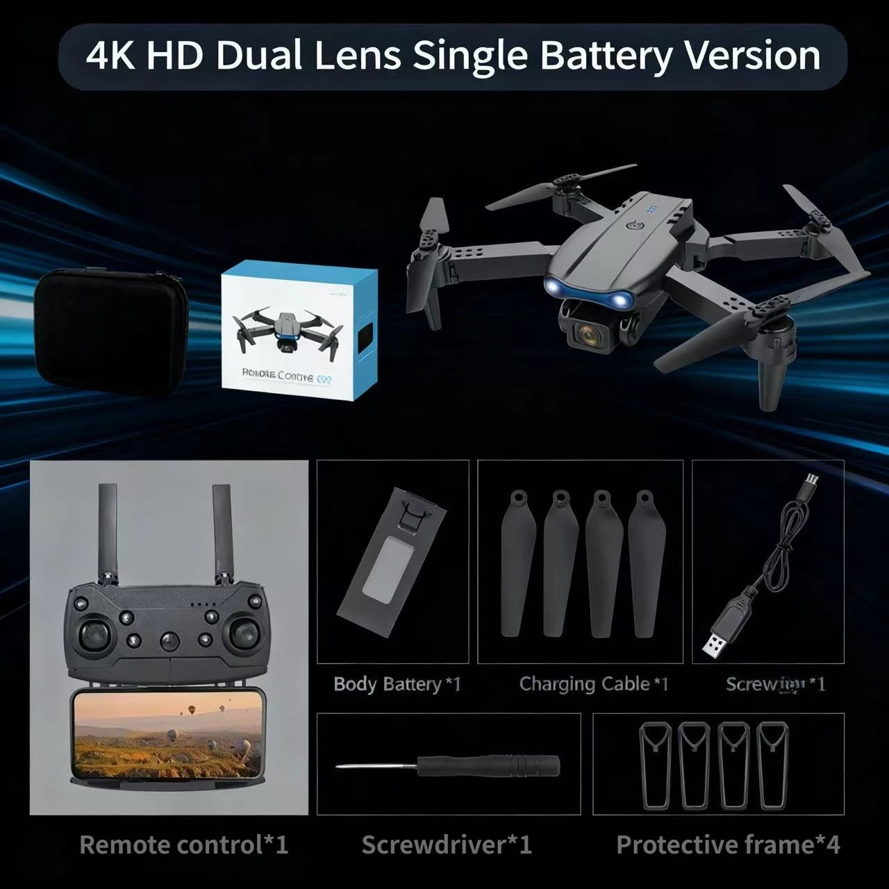 Drone ne Aerial Photography: High-Definition Remote Control, Three-Camera System, 4K Long-Range Brushless Aircraft