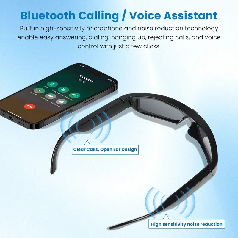 Smart Glasses 1080P Video Sports Glasses 4K Camera Music Call AI Translation Glasses Requires Card Insertion For Use