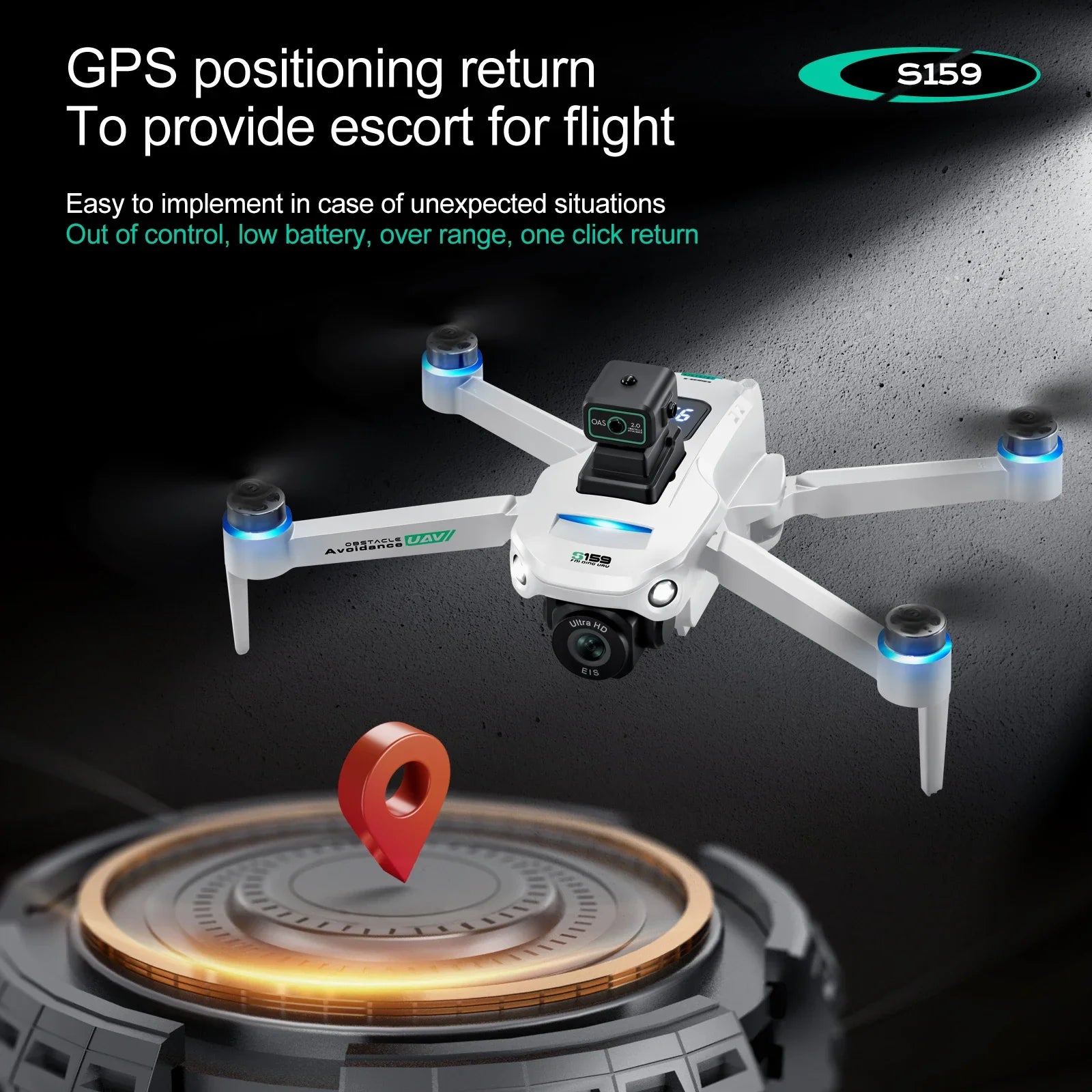 Professional S159 GPS Drone With Screen Control 5G 8K HD ESC Dual Camera Brushless Optical Flow UAV FPV Quadcopter RC Toys