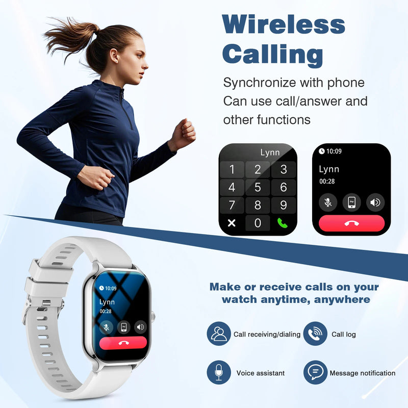 Smart watch, wireless calling, customizable dial, remote photography, multiple sports modes, suitable for iPhone/Android