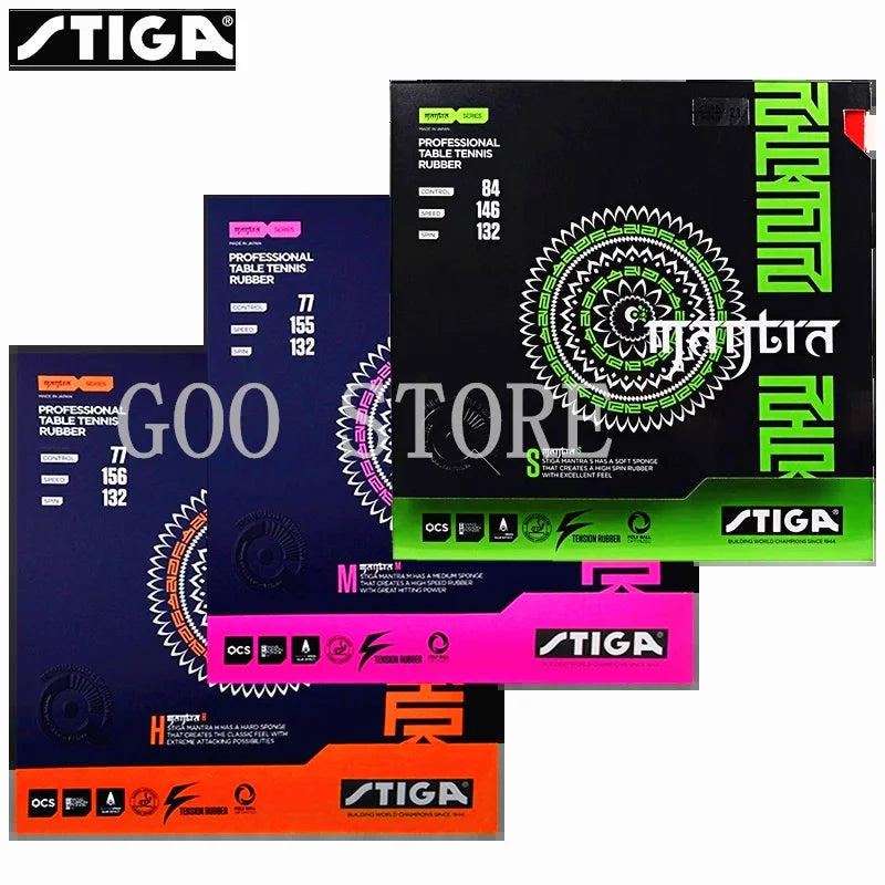 STIGA Table Tennis Rubber MANTRA M/ H Offensive Pimples in with Sponge Pips-in Ping Pong Tenis De Mesa - MANTRA-S Red