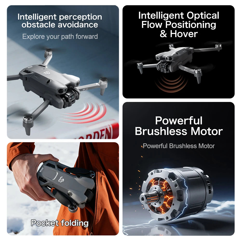 Professional Drone with 4K Dual Camera, Video Drone, Quadcopter, 360, Intelligent Obstacle Avoidance, Gift, New, 2022