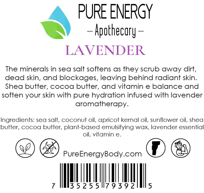 Sea Salt Scrub (Lavender) Pure Energy Apothecary