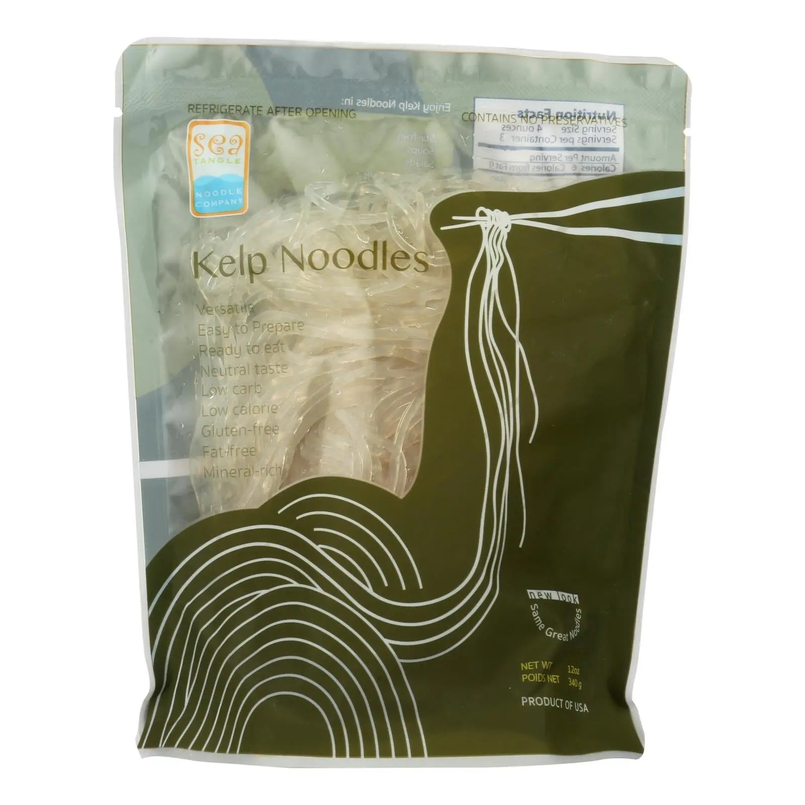 Sea Tangle Noodle Company Kelp Noodles  - Case Of 12 - 12 Oz Sea Tangle