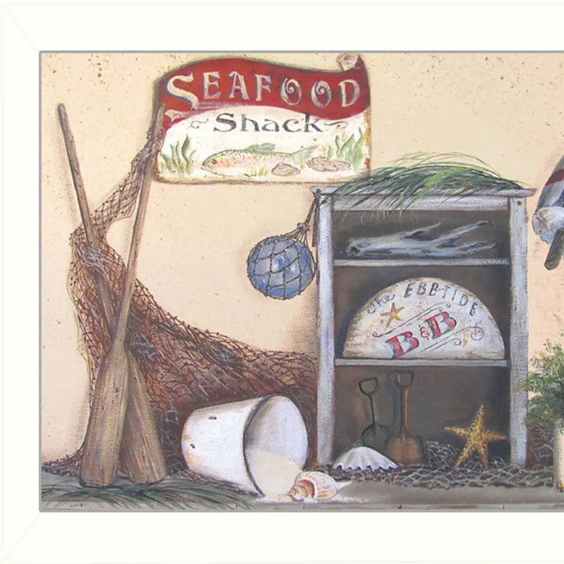 Seafood Shack White Picture Frame Print Kitchen Wall Art - GreatEagleInc