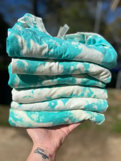 Seagreen Clouds Bleached Blank Tee The Blended Owl