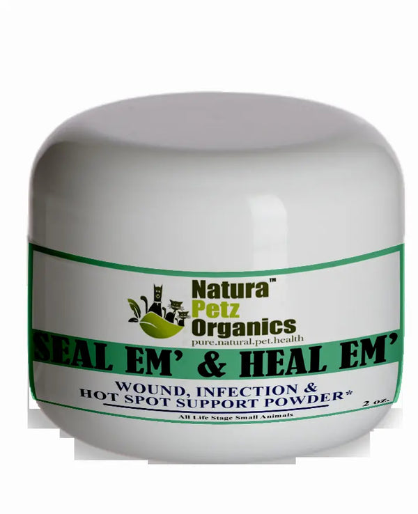 Seal Em And Heal Em Powder Dog, Cat & Small Animal*  Wound, Infection & Hot Spot Support* Organic Pet Systems