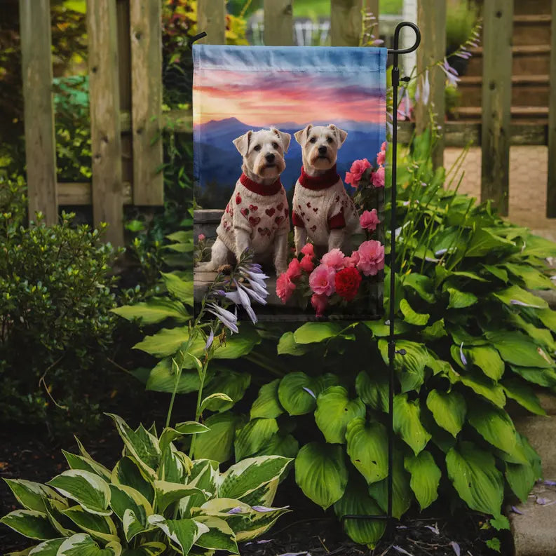 Sealyham Terrier Two Hearts Garden Flag Caroline's Treasures