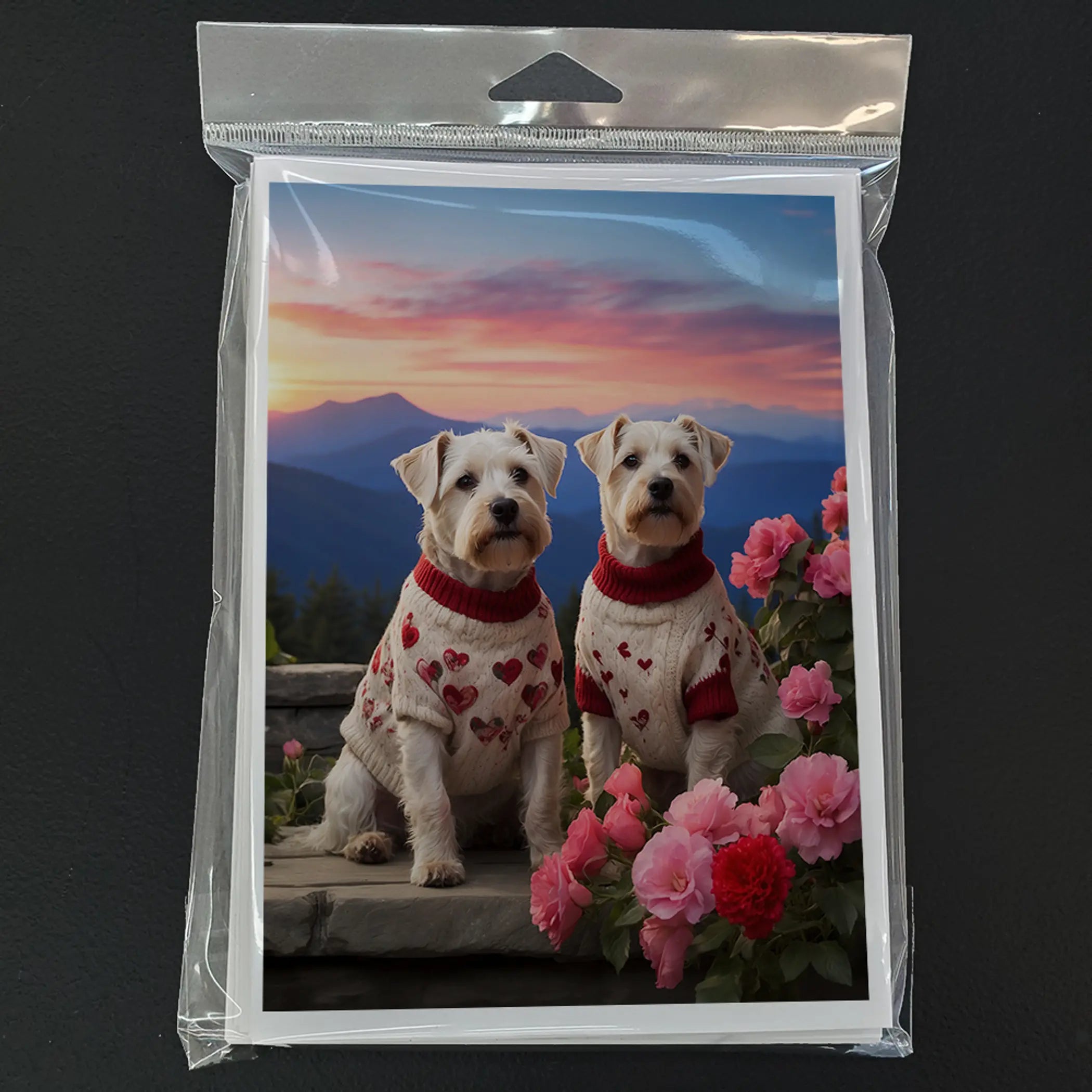 Sealyham Terrier Two Hearts Greeting Cards Pack of 8 Caroline's Treasures