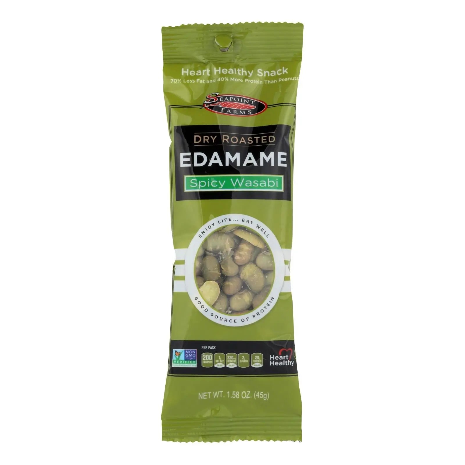 Seapoint Farms Edamame - Dry Roasted - Spicy Wasabi - 1.58 Oz - Case Of 12 - GreatEagleInc