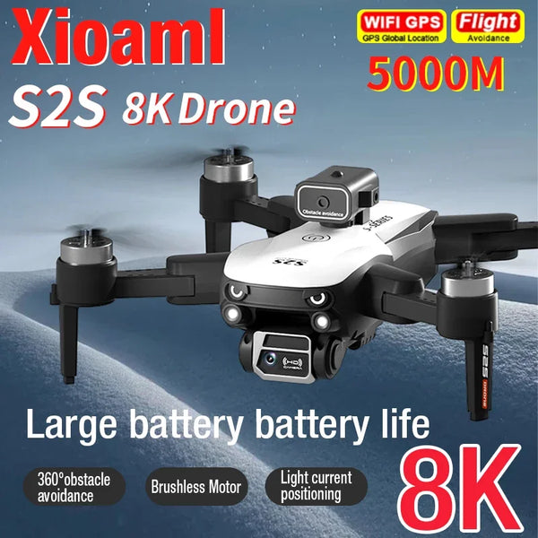 New S2S Drone 8K HD Dual Camera Brushless Motor Obstacle Avoidance Dron 5G wifi RC Helicopter Foldable Quadcopter Toy For Xiaomi - GreatEagleInc