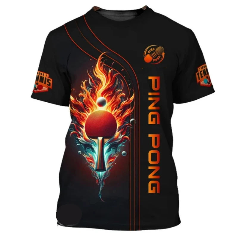 Table Tennis Train Uniform T-shirt Men Women Funny 3D Print Short Sleeve T Shirts Ping-pong Hobby Sport Round Neck Fashion…
