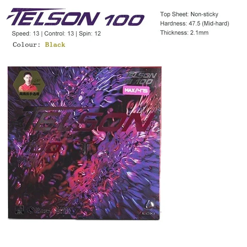 Original LOKI TELSON 100 Table Tennis Rubber Non-sticky Ping Pong Rubber Sheet with Pre-tuned Kunlun Sponge - T-100 Red