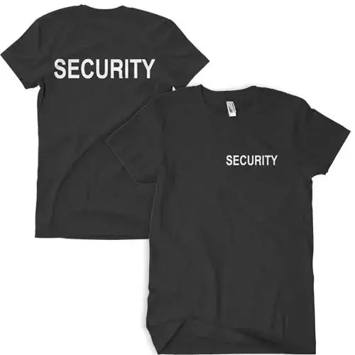 Security Black T-Shirt-Small Lettering Front Fox Outdoor