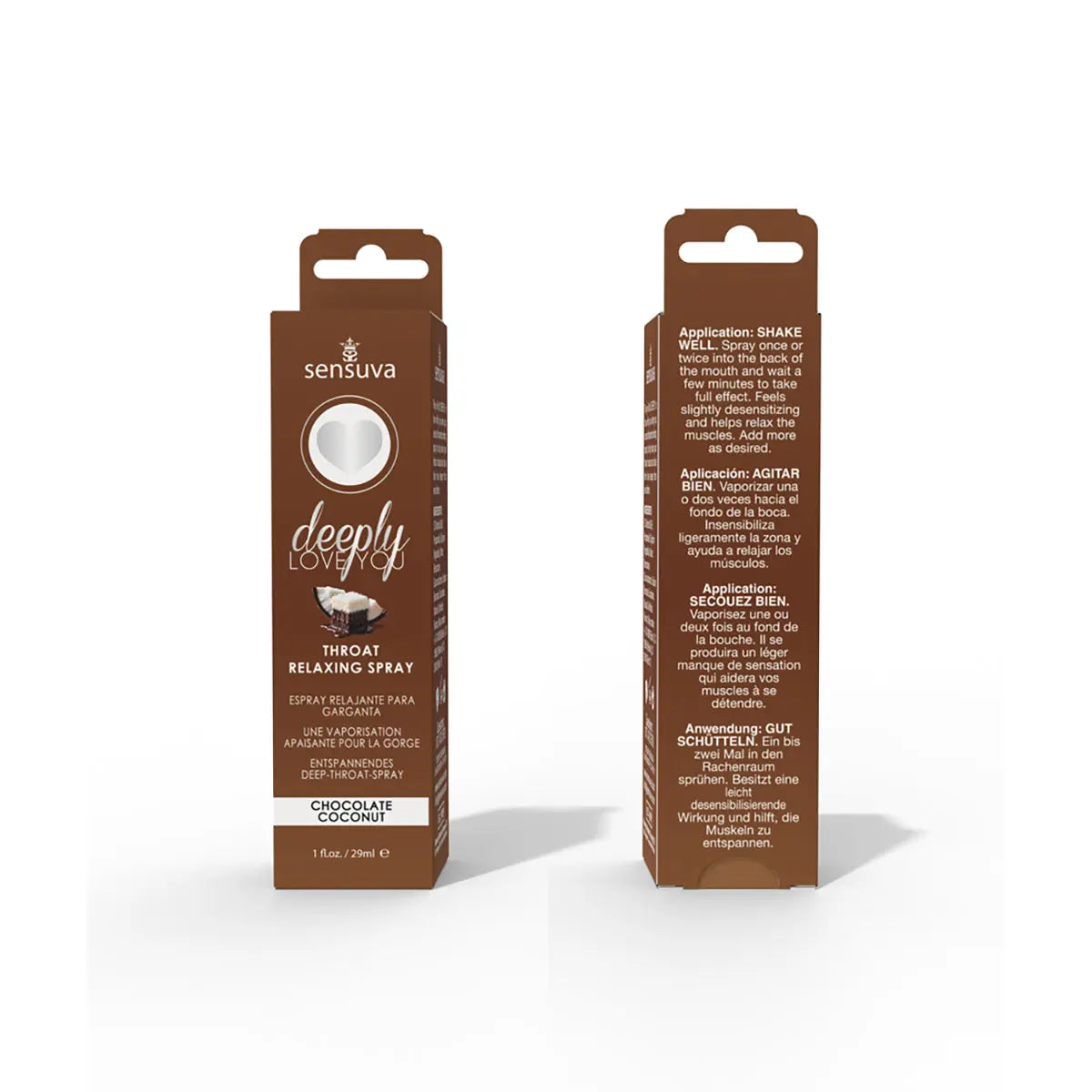 Sensuva Deeply Love You Throat Relaxing Spray Chocolate Coconut 1 oz. Sensuva