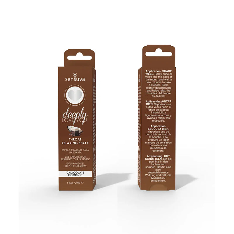 Sensuva Deeply Love You Throat Relaxing Spray Chocolate Coconut 1 oz. Sensuva