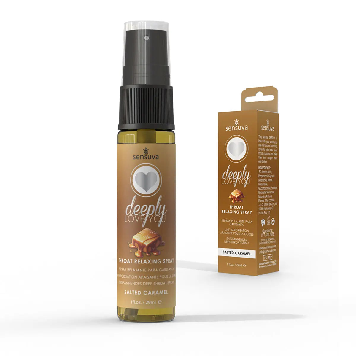 Sensuva Deeply Love You Throat Relaxing Spray Salted Caramel 1 oz. Sensuva
