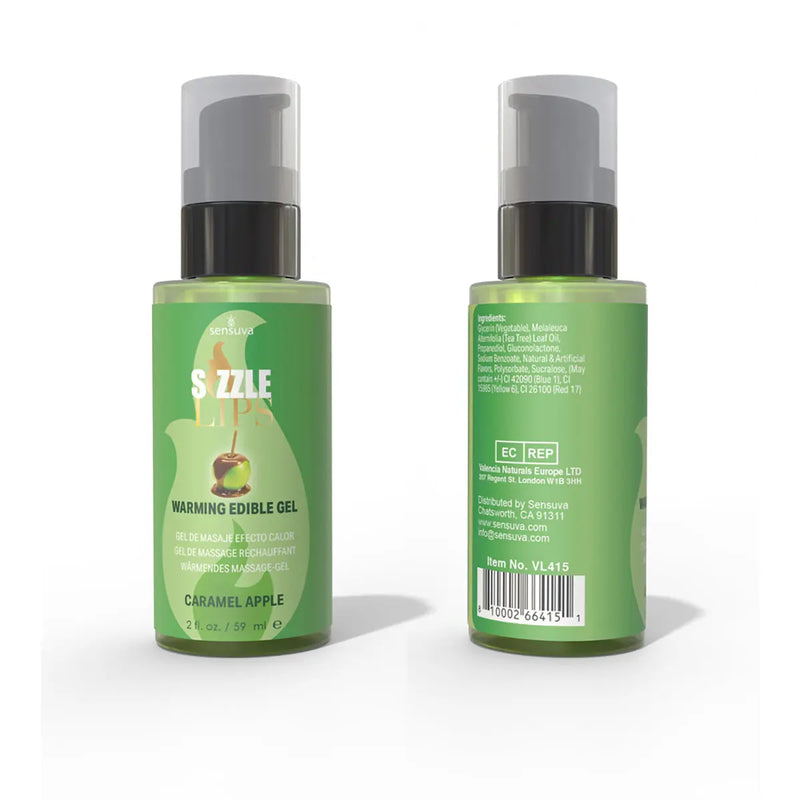 Sensuva Sizzle Lips Warming Gel Caramel Apple 2 oz. Sensuva