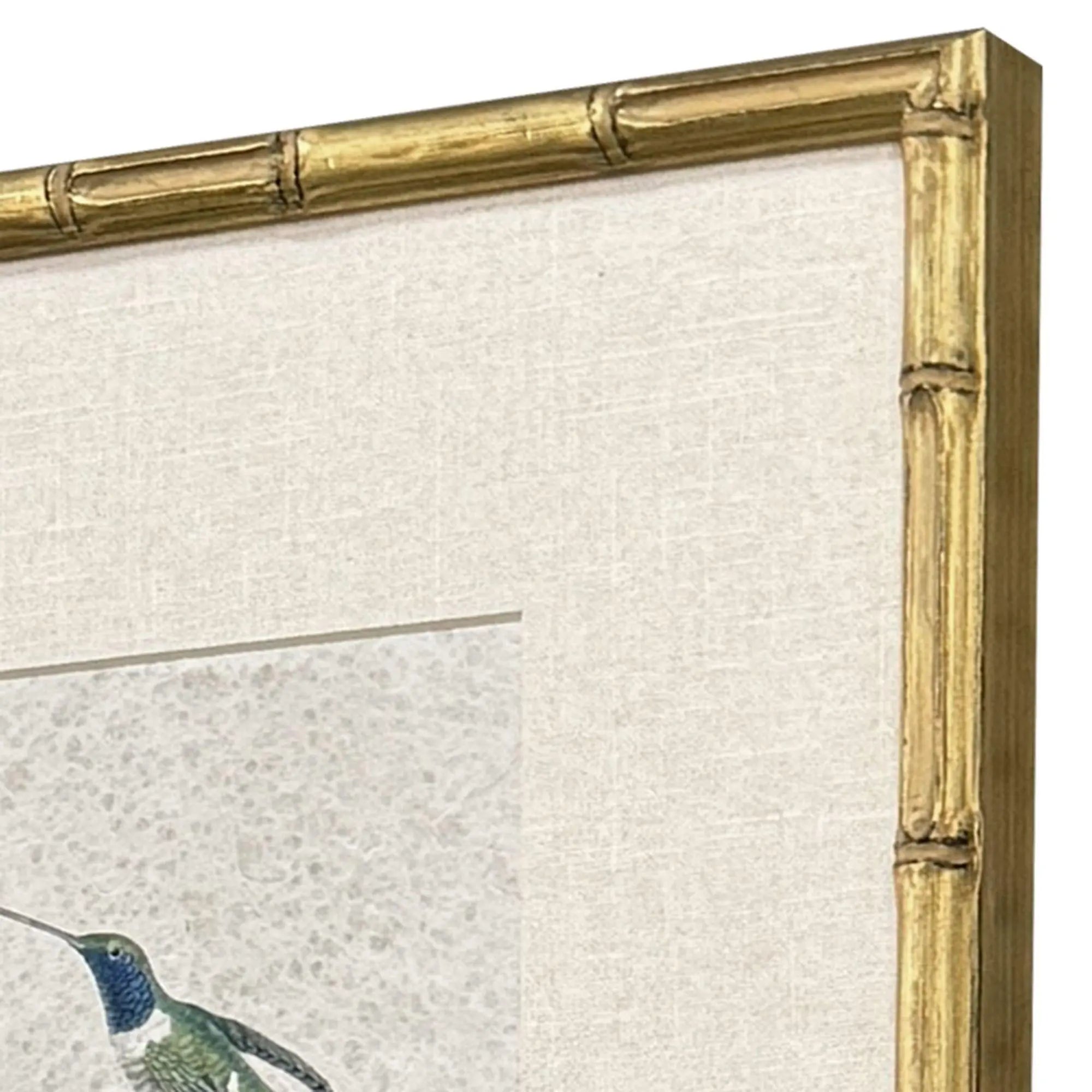 Set Of Four Antique Hummingbirds Set of Set Gold Framed Wall Art Homeroots Home Decor