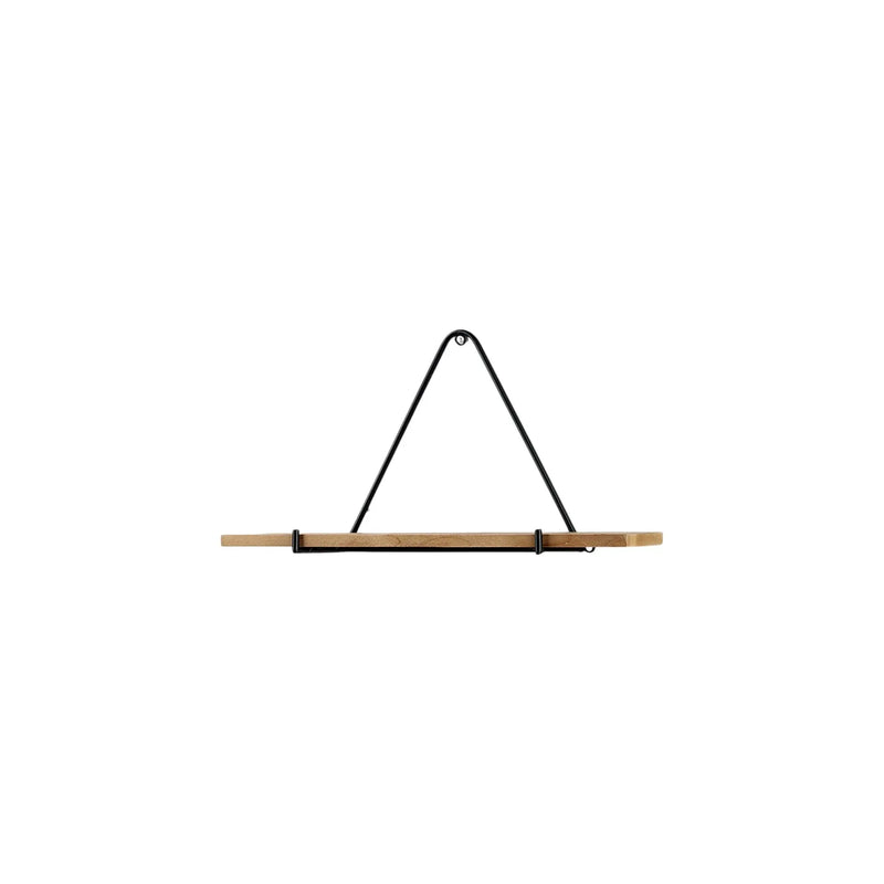 Set Of Three Black And Brown Metal And Solid Wood Triangle Wall Mounted Accent Shelves Homeroots Organization