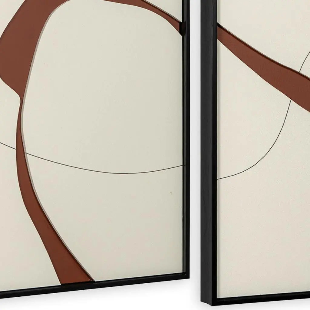 Set Of Three Natural Currents Light Brown Floater Frame Wall Art Homeroots Home Decor