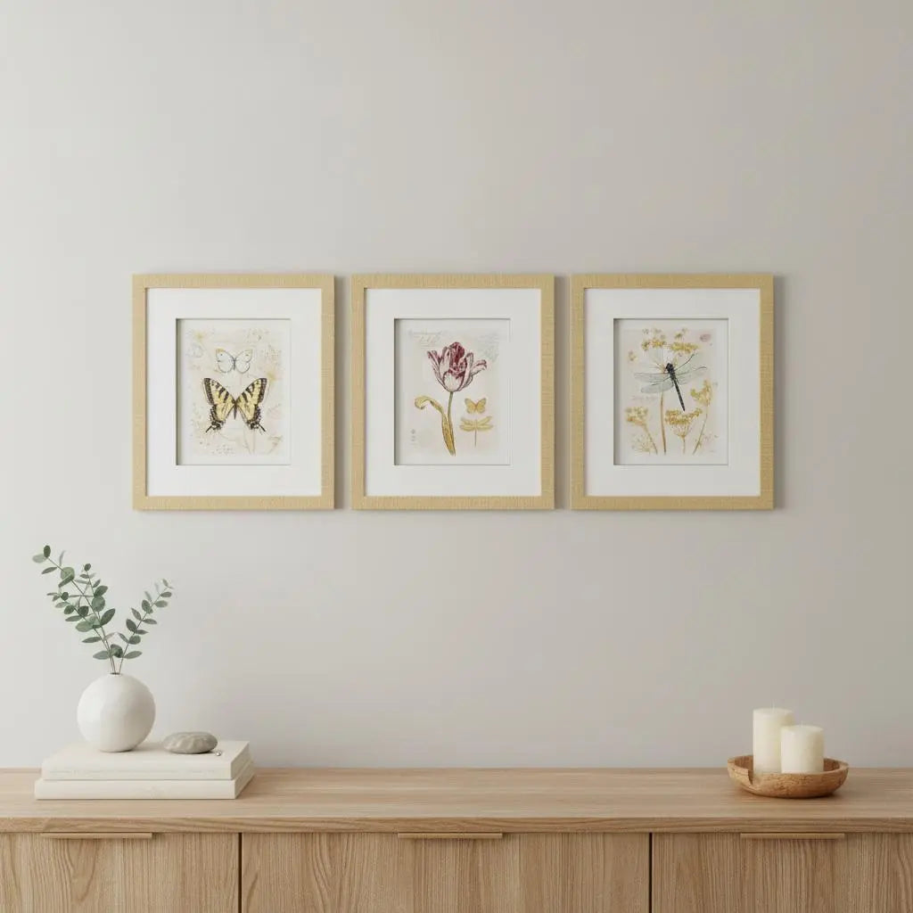 Set Of Three Nature's Wonder I Set of 3 Gold Framed Wall Art Homeroots Home Decor