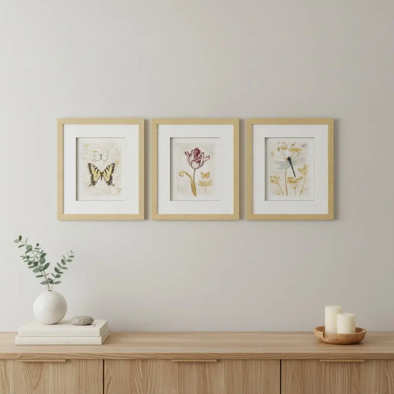 Set Of Three Nature's Wonder I Set of 3 Gold Framed Wall Art Homeroots Home Decor