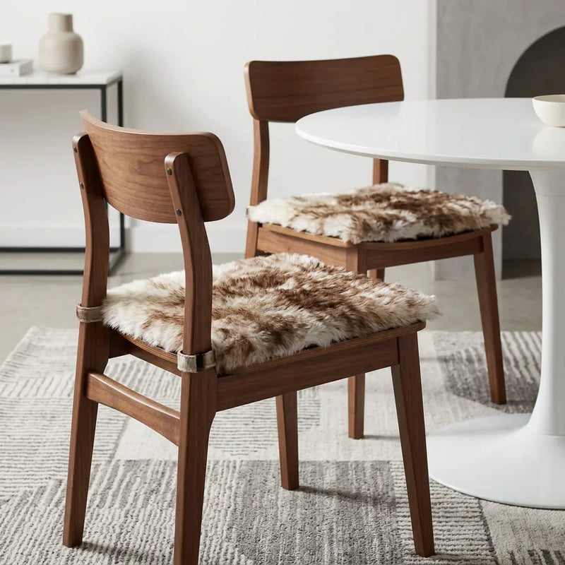 Set Of Two 17" X 17" Gradient Chocolate Wool Chair Pads Homeroots Kitchen & Dining