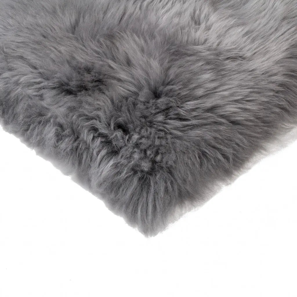 Set Of Two 17" X 17" Grey Wool Chair Pads Homeroots Kitchen & Dining